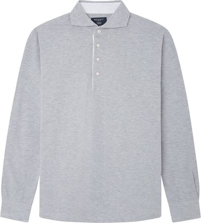 Hackett Cutaway Lange Mouw Poloshirt Grijs M Man
