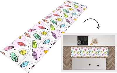 Keukenloper - Loper keuken - Pastel - Regenboog - Lamp - Patronen - 200x50 cm - Keukenloper vinyl
