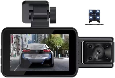 3-kanaals Dashcam Auto & Interieur met WiFi, Parkeermonitor en Loop-opname