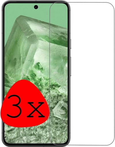 Screenprotector - 3 Stuks Geschikt voor Google Pixel 8 - Extra Sterk - Beschermglas - Gehard Glas - Tempered Glass - Screen Protector