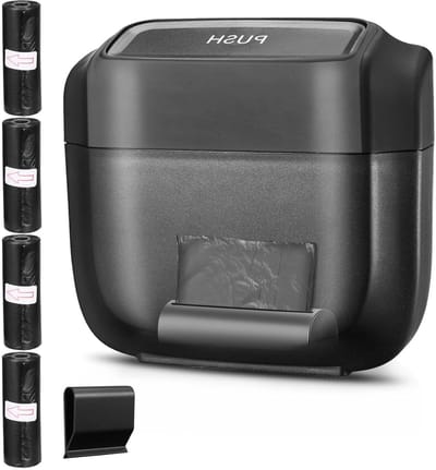 Auto Afvalbak Met Deksel Voor Achterbank - Universele Lekvrije Prullenbak Voor Auto, Kantoor En Thuis - Mini All-in-One Bin Met 4 Rollen - Zwart
