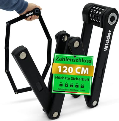 Vouwslot - Cijferslot Fiets - Fiets Beveiligen - Extra Lang - 120 cm - Zwart