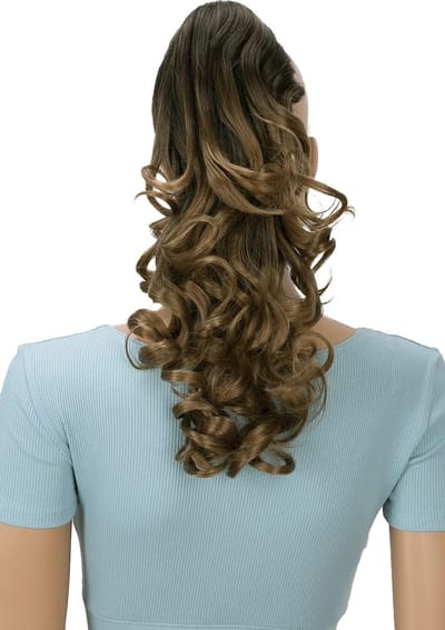 40cm Haarstukje Vlecht Paardenstaart Haarextensies Volumineus Golvend Ombré Bruin Mix H140
