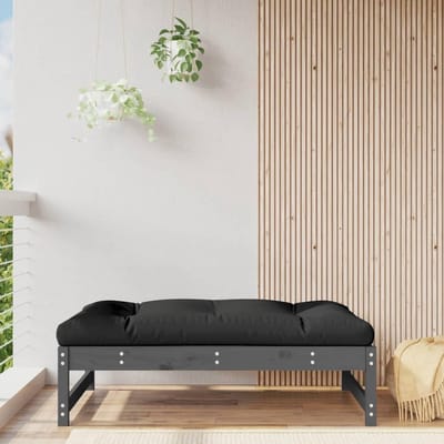 Tuin voetenbank - Outdoor poef - Buiten ontspannen - Massief grenenhout - 120x80 cm - Grijs