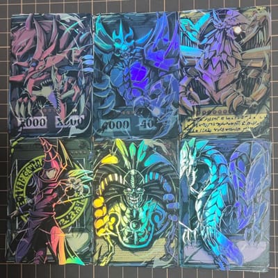 Mooi doe-het-zelf 6 stuks/set Yu-gi-oh! Slifer The Sky Dragon Zelfgemaakte Kaart Vergulde Flash Cards Het Gevouwen Licht Schittert. Sterrenlicht Flitsen blue