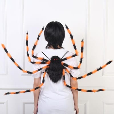 90/125CM Horror Pluche Spin Tas Decoratie Halloween Snoep Rugzak Grote Spinnenvorm Trick or Treat Halloween Attributen Kostuum