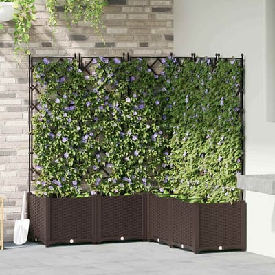 vidaXL - Plantenbak - 5 - st - Bruin - 120 - x - 120 - x - 143 - cm - PP