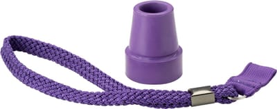 Paarse stokdop met polsbandje voor wandelstok - 19 mm - Personaliseer je wandelstok - Wandelstokdop / Dop voor wandelstok / Stokdop