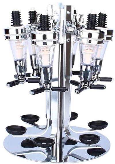 Dailygoods - Optische drankdispenser - Wandmontage - Perfecte dosering - 6 flessen - Drankbar - Thuisgebruik - 30 ml