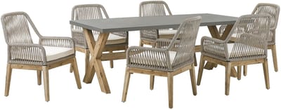 OLBIA - Tuinset voor 6 - Grijs/Beige - Vezelcement