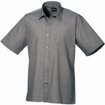 Premier Herenshirt met korte mouwen Popeline (Donkergrijs)