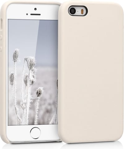 kwmobile telefoonhoesje geschikt voor Apple iPhone SE (1.Gen 2016) / iPhone 5 / iPhone 5S - Hoesje met siliconen coating - Smartphone case in crème