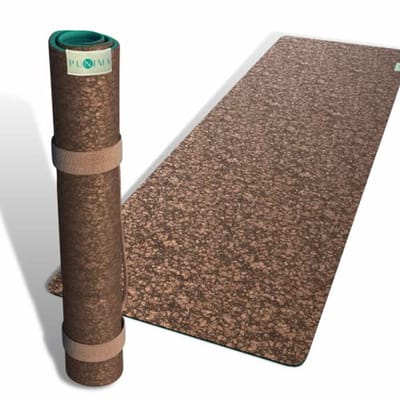 Yogamat XXL van 100% natuurlijk rubber en kurk, extra breed en lang, fitnessmat zonder lijm en weekmakers, 183 x 68 x 0,4 cm