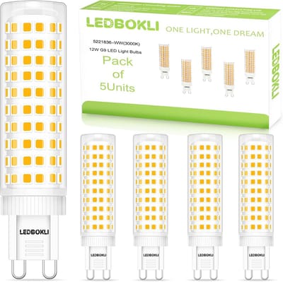 G9 LED Lamp 12W - 1100 Lumen Warmwit 3000K, Vervangt 100W Traditionele Lamp, 360° Groothoek, Set van 5