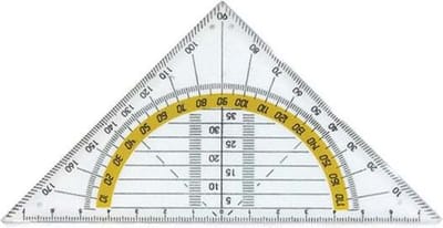 Hoogwaardige Geodriehoek / Tekendriehoek | Transparant / Flexibel - 16 CM