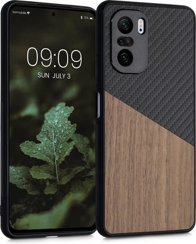 kwmobile hoesje geschikt voor Xiaomi Mi 11i / Poco F3 - Backcover in donkerbruin -Smartphonehoesje - design