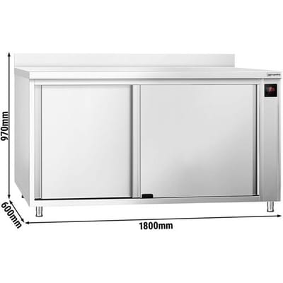 GGM Gastro Wärmeschrank PREMIUM - 1800x600mm - mit Aufkantung & Schiebetüren - Digital
