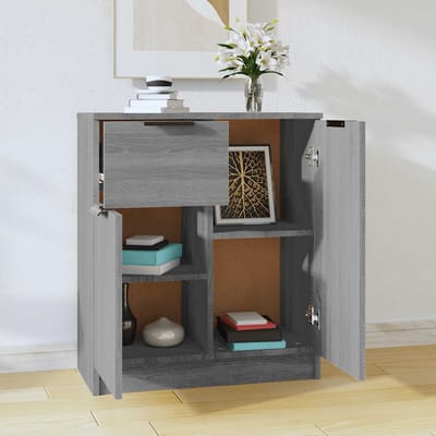 vidaXL - Dressoir - 60x30x70 - cm - bewerkt - hout - grijs - sonoma - eiken