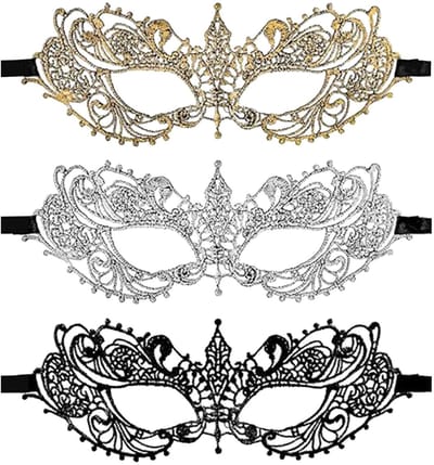 Dailygoods- Masker 3 Stuks - Venetiaans Gezichtsmasker - Kant