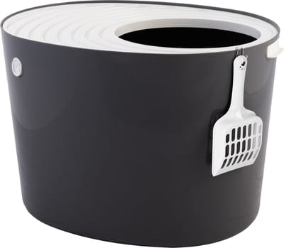 IRIS Top Entry Kattenbak PUNT-530 - Kunststof - Grijs/Wit - Met schepje