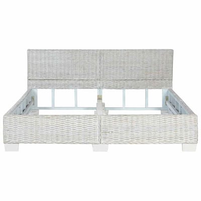 vidaXL - Bedframe - natuurlijk - rattan - grijs - 160x200 - cm