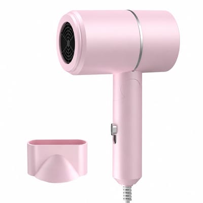 Opvouwbare haardroger - 800 W/220 V - koude en warme lucht - 2 snelheden - met blaasmond - roze