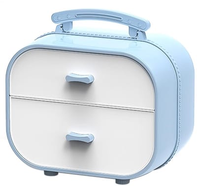 Cosensi - Dailygoods - Dailygoody - Haaraccessoires opbergdoos - Knutselopbergdoos - Draagbaar en handig - Blauw - Juwelendoos - Ruimte voor haarspeld en hoofdband - Ge