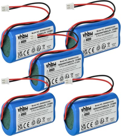 Batterij Vervanging - Oplaadbare Accu - Tafellamp Verlichting - Hoge Capaciteit - 5 Stuks 4400 mAh - Zwart
