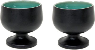 Costa Nova Riviera Azur ronde kom op voet set van 2 - 12 x 12 cm