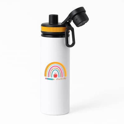 Hacebo® - Docent cadeau - waterfles met draaidop oranje - Meester en juffen cadeau - de beste leraar/lerares - verjaardagscadeau - verjaardag - cadeau - afscheidscadeau - geschenk - leuke cadeau - kado - gift - water fles - 850ML