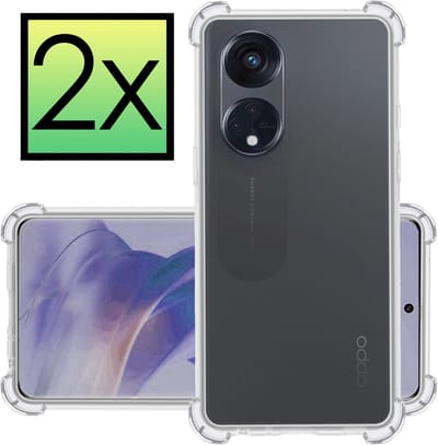 Hoesje - 2 Stuks - Geschikt voor OPPO Reno 8T 4G - Sterk & Shockproof - Siliconen Case - Back Cover - Telefoon Hoes Shock Proof - Transparant