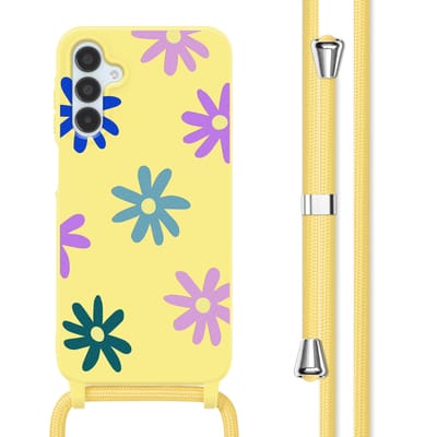 imoshion Hoesje - Geschikt voor Samsung Galaxy A15 (4G) / A15 (5G) - Siliconen design hoesje met koord - Yellow Flower Distance