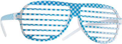 dressforfun - Partyroosterbril blauw/wit - verkleedkleding kostuum halloween verkleden feestkleding carnavalskleding carnaval feestkledij partykleding - 303249