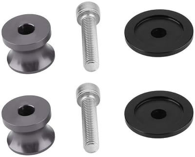 Solidchoice - Dailygoody - Swing Arm Spool Sliders - Universele Compatibiliteit - Veilig Ondersteunen - Titanium - Onderhoudsstandaard - Motorfietsen - Geschikt voo...