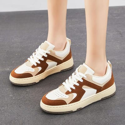 Casual Schoenen Dames Plat Designer Lente Mode Veterschoenen Dames Sneakers Comfort Lichtgewicht Antislip Sportschoenen Vrouwelijk 38 bruin