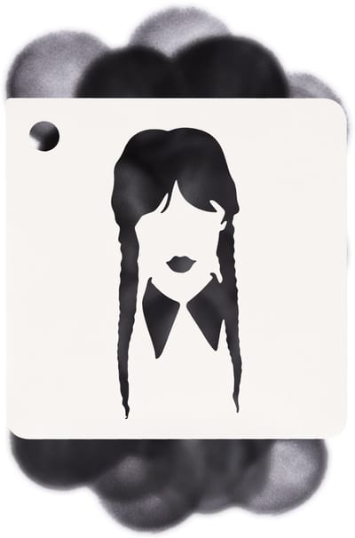 pXp Professional Colours - Schmink - Sjabloon - Stencil - WEDNESDAY - Addams Family