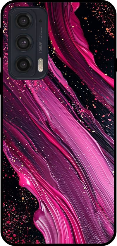 Smartphonica Telefoonhoesje Geschikt voor Motorola Edge 20 met marmer opdruk - TPU backcover case marble design - Paars Roze geschikt voor Motorola Edge 20