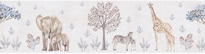 Kinderbehang Profhome 771771-GU behangrand glad met dieren patroon mat crème beigegrijs crèmewit 5 m