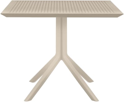 CLP Sky Tafel - eettafel - tuintafel - binnen en buiten - 80 x 80 cm - kunststof - taupe