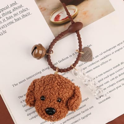 Nieuwe Schattige Pluche Poedel Hond Hanger Sleutelhangers Voor Vrouwen Mannen Meisjes Auto Sleutelring Sleutelhanger Tas Bedeltje Doe-het-zelf Accessoires Koppel Cadeau A33 brown
