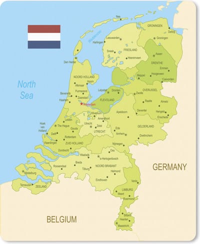 Muismat Kaart Nederland - Groene kaart van Nederland muismat rubber - 19x23 cm - Muismat met foto
