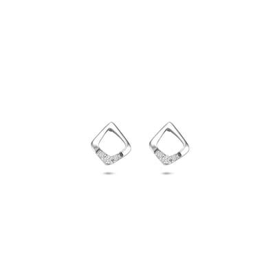 Zilveren gerhodineerde oorknoppen zirkonia 7 mm - 1341210