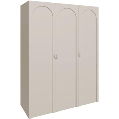 Selsey Arkadia – Kledingkast met 3 deuren met boogvormige groeven, kasjmiergrijs, 150 cm