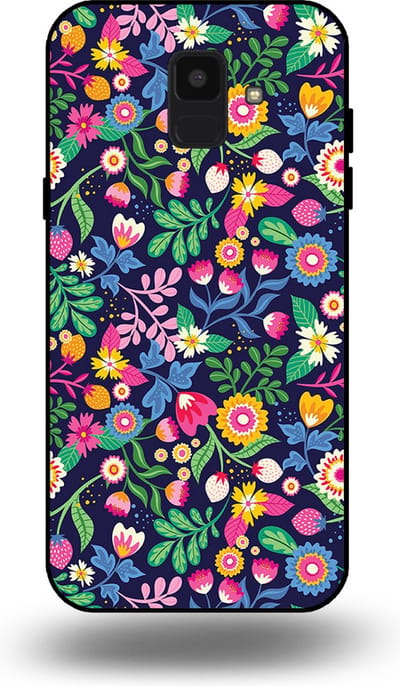 Smartphonica Telefoonhoesje geschikt voor Samsung Galaxy A6 2018 met bloemen opdruk - TPU backcover case flower design geschikt voor Samsung Galaxy A6 2018