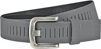 Landley Leren Geperforeerde Sleufjes Riem voor Dames en Heren - Breedte 4 cm - Unisex Ceintuur - Echt Leer - Grijs - Lengte totaal 105 cm / Riemmaat 85