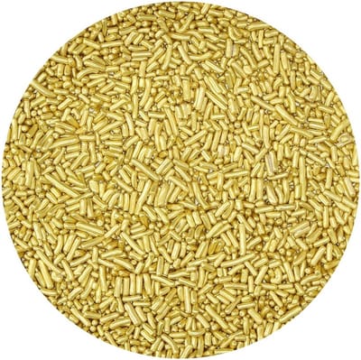 BrandNewCake® Sugar Strands Metallic Goud 80gr - Sprinkels - Strooisels - Eetbare Taartdecoratie