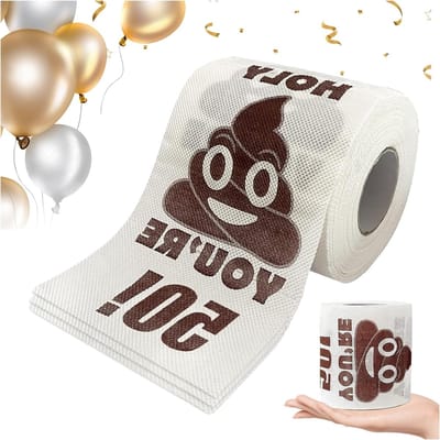 Grappige Toiletgrappen Cadeaus voor 50ste Verjaardag - Unieke Toiletpapier Rollen en Badkamer Decoratie voor Feestjes
