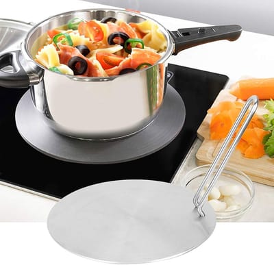 RVS Warmteverspreider Plaat voor Inductiekookplaat, Converter Adapter voor Elektrische en Gasfornuis (20cm)