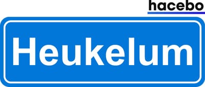 Hacebo - Plaatsnaam Sticker - 29x10 CM - Heukelum sticker - Verkeersborden sticker - grappige cadeaus - Heukelum