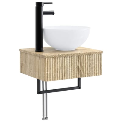 vidaXL - Wandgemonteerde - wastafel - Sonoma - Eiken - 40 - x - 35 - x - 39 - cm